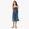 Turtle Panel Girls Smock Dress in White Blue - Made in Hawaii by Hilo Hattie
